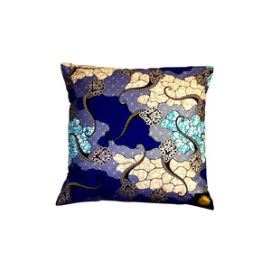 Ankara Square Cotton Pillow Cover & Insert Blue Farie's Collection