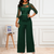 Peplum Lace Three-Quarter Sleeve Jumpsuit Farie's Collection