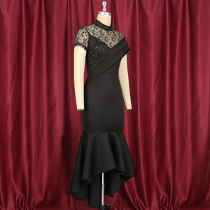 Shirley Black Lace Elegant Mermaid Dress Farie's Collection
