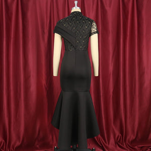 Shirley Black Lace Elegant Mermaid Dress Farie's Collection