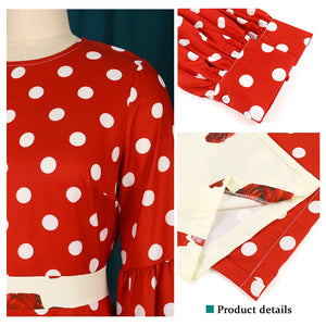 Polka Dot Puff-Sleeved Jumpsuit Farie's Collection